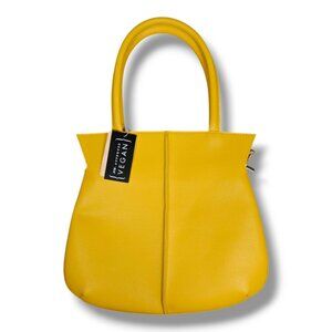 Mellow World Vegan Leather Lemon Yellow Handbag Purse NEW